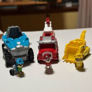 Paw Patrol Rescue Vehicle Lot- Rubble, Marshal, & Rex